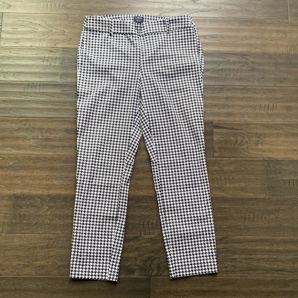 J. Crew Black and White Houndstooth Cropped Pants